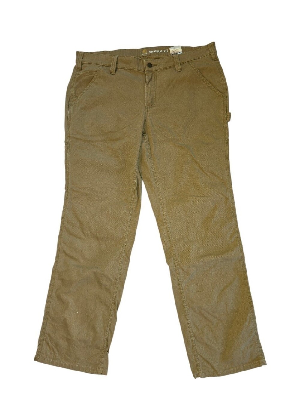 Carhartt Women's Original Fit Canvas Work Pants - Khaki / Carhartt Brown 14 TALL